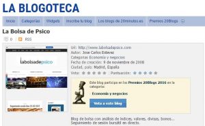 La Bolsa de Psico en los premios 20Blogs 2016